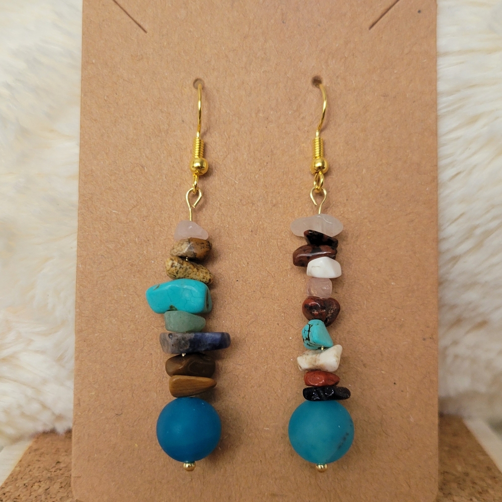 Multicolor Stone Drop Earrings